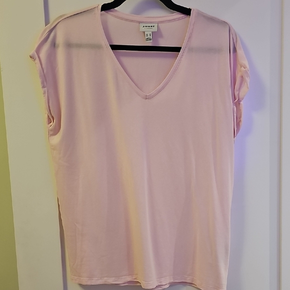 Aware By Vero Moda Pink Cap Sleeve Tee Size M - Picture 1 of 6